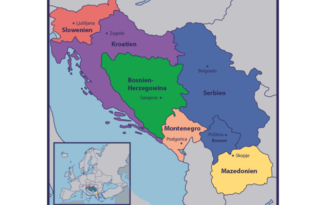 Die sechs Teilrepubliken des ehemaligen Jugoslawiens