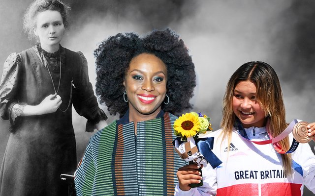 Marie Curie, Chimamanda Ngozi Adichie and Sky Brown 